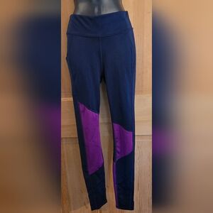 Columbia Purple and  Navy Athletic Leggings Gym Running Active Wear Size Small